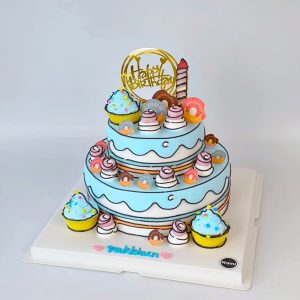 Cartoon candle cake