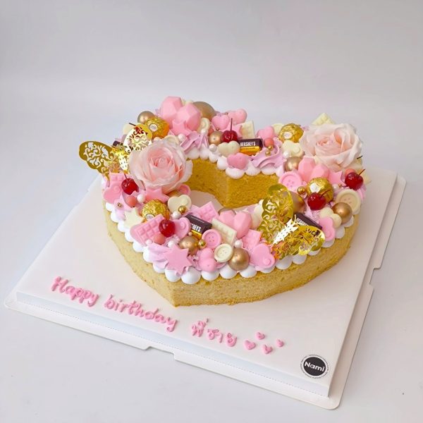 Pink Heart Cake