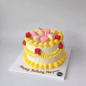 Yellow draped cake